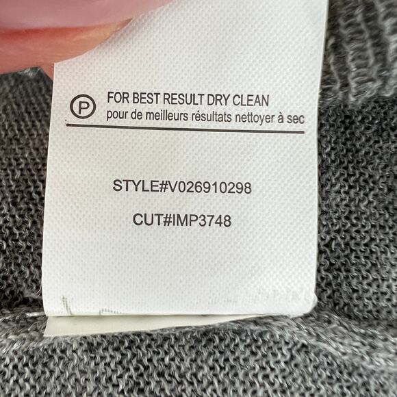 VINCE Light Gray Heather Cashmere Tunic Top with Stretch-Silk Sleeves Scoop L - Picture 10 of 10